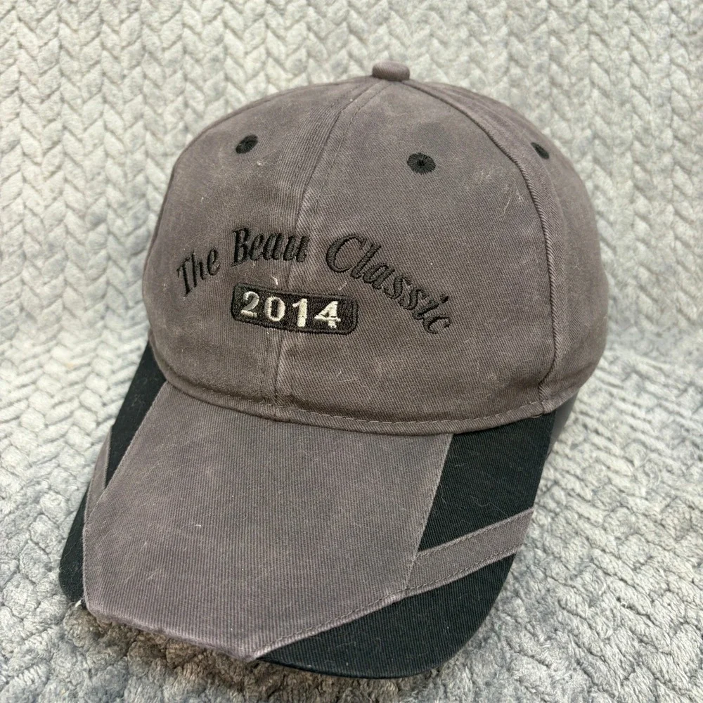 The Beau Classic 2014 Baseball Cap Gray Black Adjustable Strap Hat OSFM